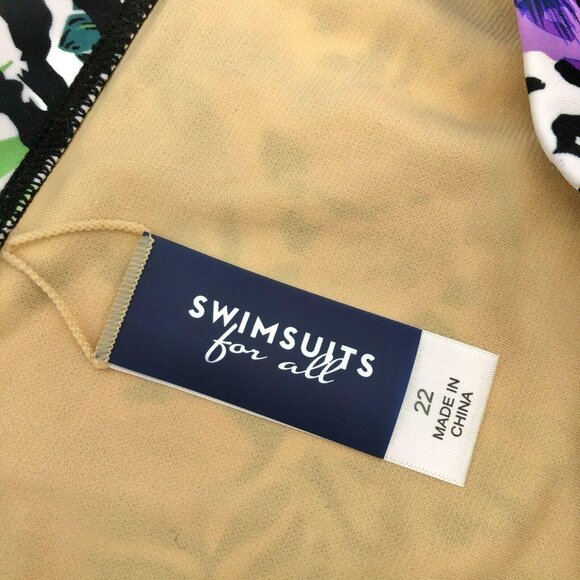 Swimsuits For All Womens Floral High Waist Bikini Bottom Size 22 Nylon/Spandex - Picture 4 of 8